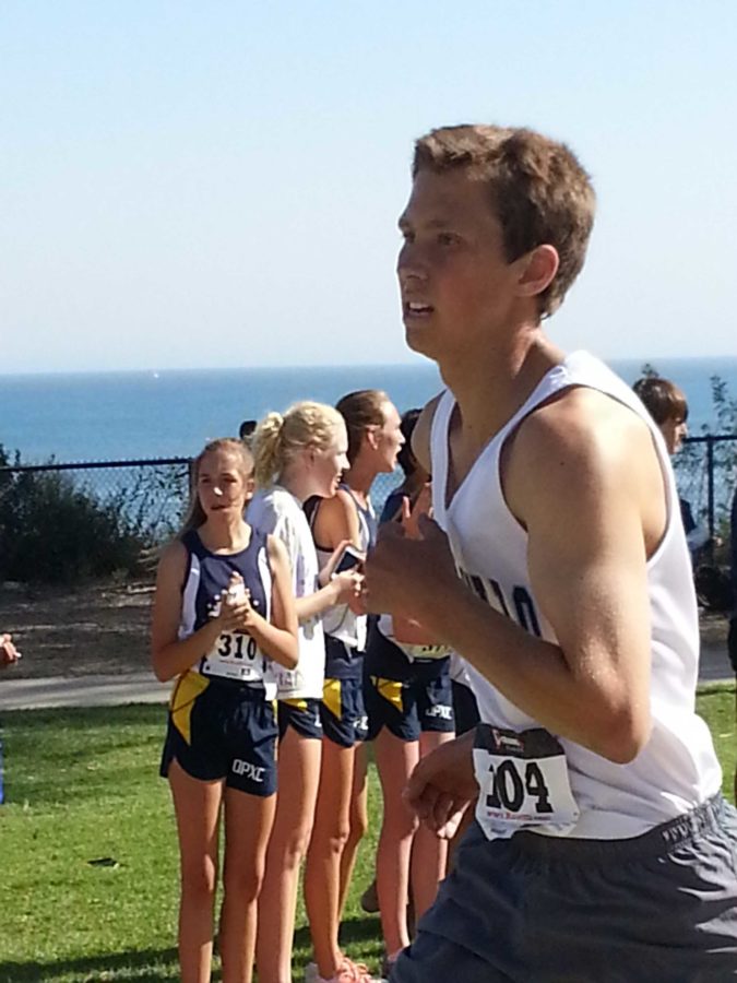 Trevor Stangle focusing on the finishline at the Dos Pueblos Invitational on October 4, 2013