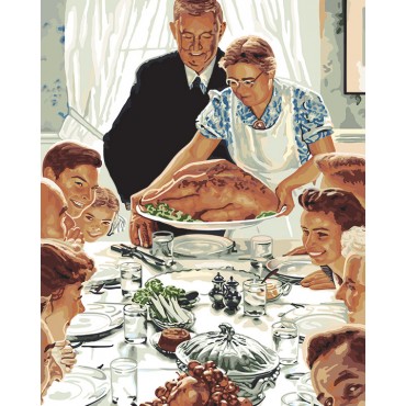 Norman Rockwells famous portrait of Thanksgiving, courtesy of marymaxim.com