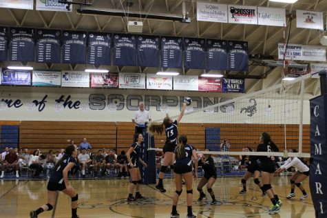 Cam High Girls varsity volleyball dominated the court during their match against Pacifica High.