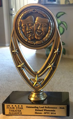 A trophy  to Winterstein by the Four Star Theater Awards, a local version of the Tony Awards.