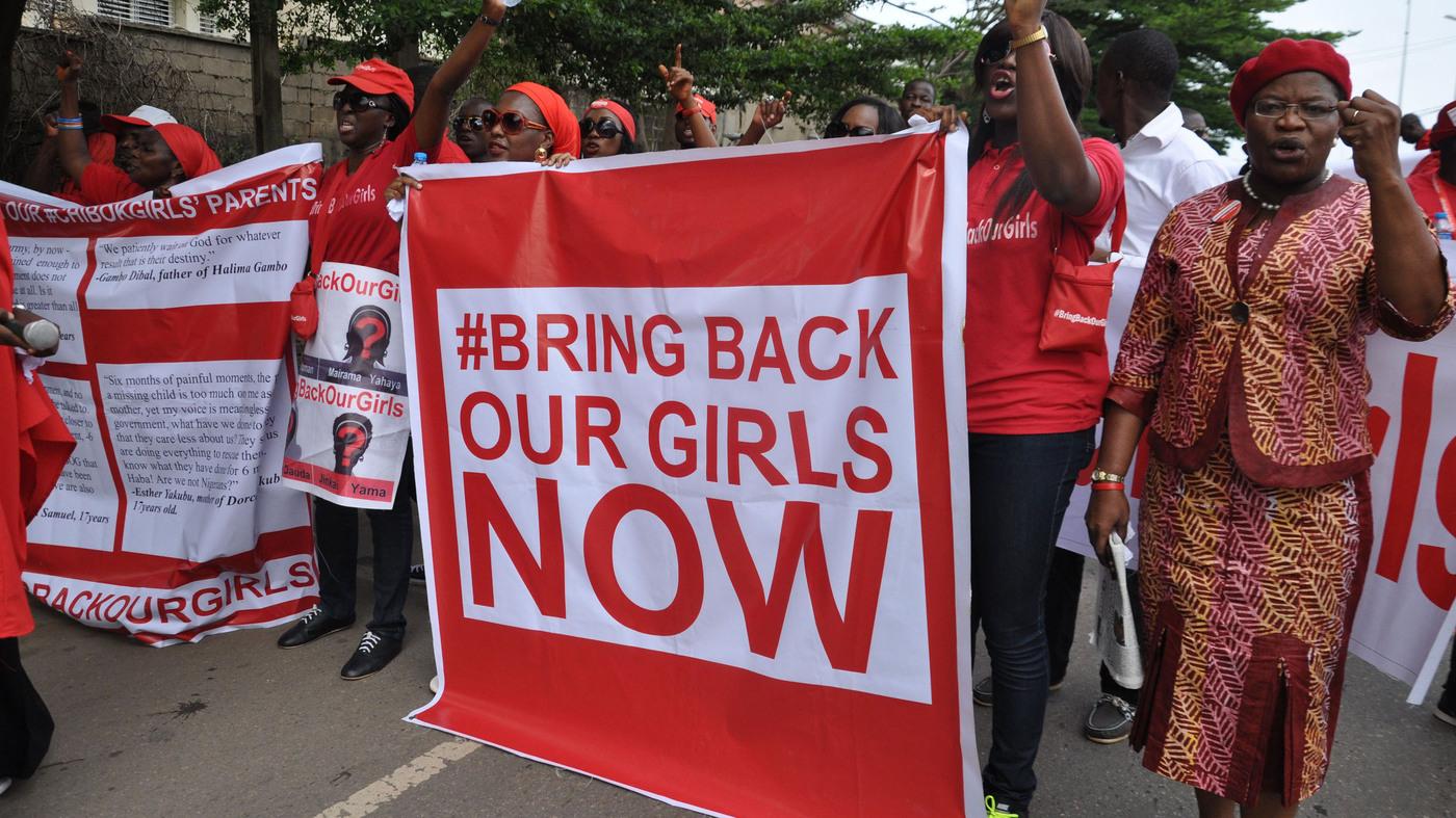 People call for the Nigerian government to rescue girls taken from a secondary school in Chibok region, during a protest earlier this month. Boko Haram, the group that took the girls, says they have been "married off."
