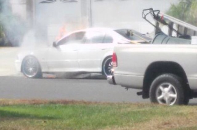 BMW catches fire in Cam High neighborhood