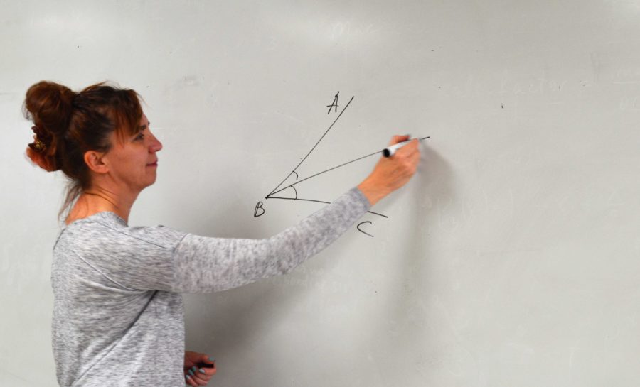 Mrs. Kennedy teaches bisecting angles during her fifth period Math 2 class.