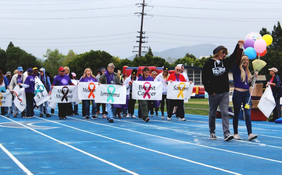 Dakotta Solomon leads the march for Relay for Life after her battle with Hodgkin’s Lymphoma.