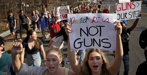 SILVER SPRING, MD - FEBRUARY 21: Students from Montgomery Blair High School march down Colesville Road in support of gun reform legislation February 21, 2018 in Silver Spring, Maryland. In the wake of last week's shooting in Parkland, Florida, where 17 people were killed, the students planned to take public transportation to the U.S. Capitol to hold a rally demanding legislation to curb gun violence in schools. (Photo by Win McNamee/Getty Images)