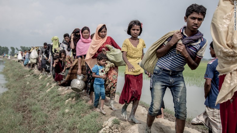 Rohingya Muslims still fleeing their home country after persecution.