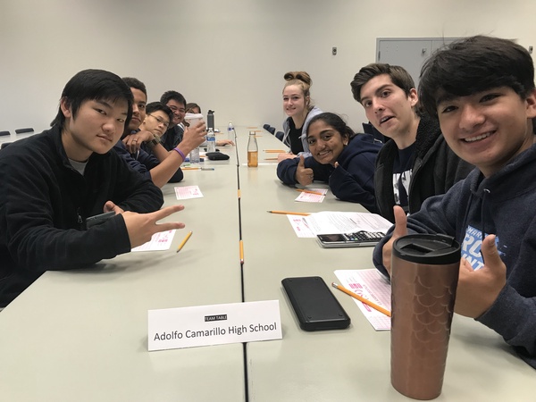 Cam Highs AcaDeca team in their first scrimmage on Dec. 8 at the Ventura County Office of Education.