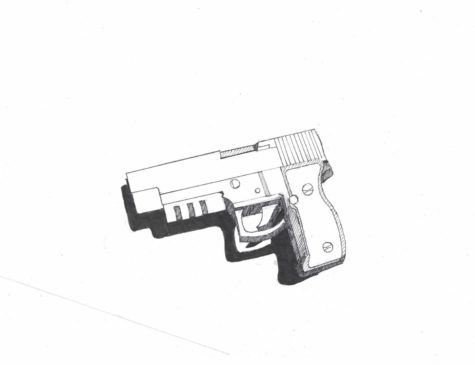 A picture of a gun illustrated by Cassie Tran, staff writer.