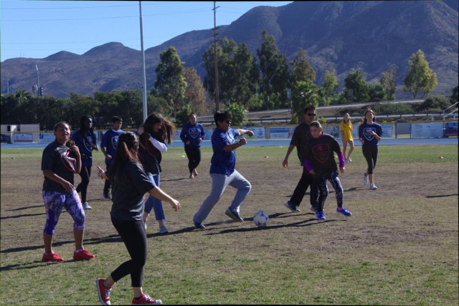 Special Ed and Regular Ed kids play in the Special Olympics soccer game on December 4, 2018.