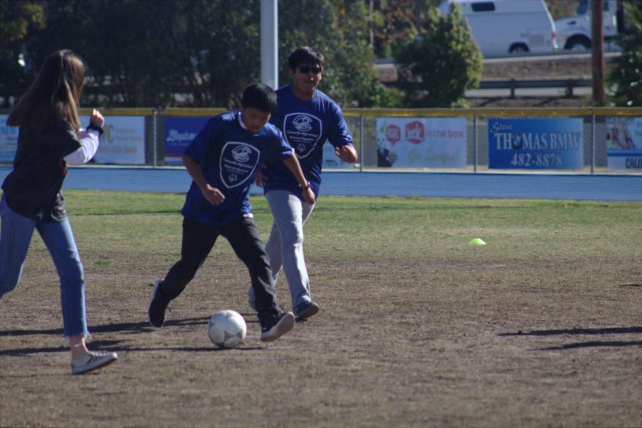 Special Ed and Regular Ed kids play in the Special Olympics soccer game on December 4, 2018.