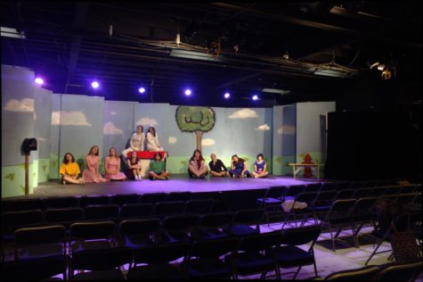 The drama program rehearsing on Dec. 5, 2018 -- the day before opening night.