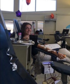 Junior Megan Brown donating blood on Dec. 11, 2018