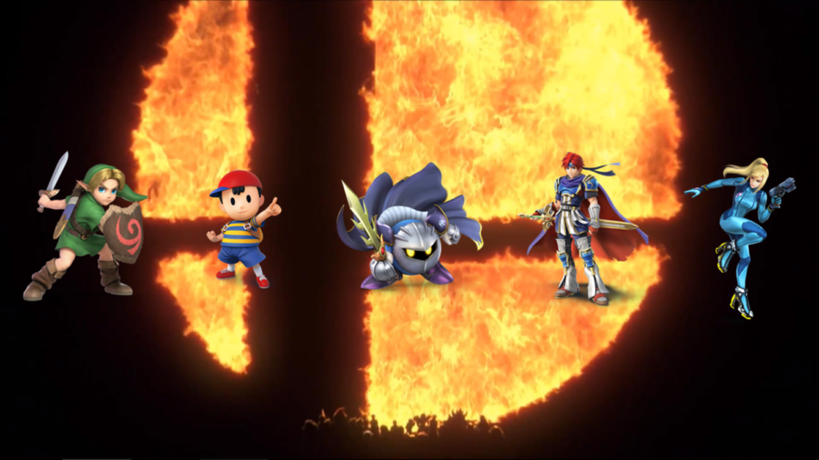 A few of the characters in the 2018 edition of the Super Smash Bros. series, titled Super Smash Bros. Ultimate.