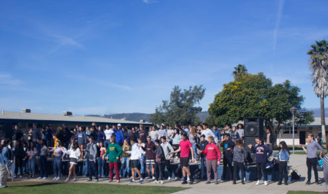 Students performing the 'Graph Dance' on Jan. 18, 2019.