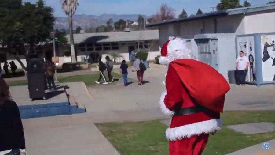Santa Claus visits Cam Highs quad.