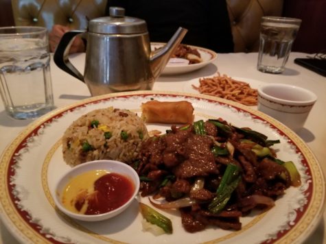 Chester's Mongolian beef with green onions.