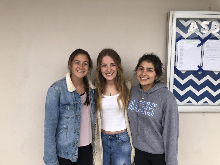 3 of the 5 girls in the 2020 class cabinet. Pictured: Krystal Jensen, Audrey Knight, and Ashlyn Valles. Not Pictured: Angel Lazaro, Jenny Kim.
