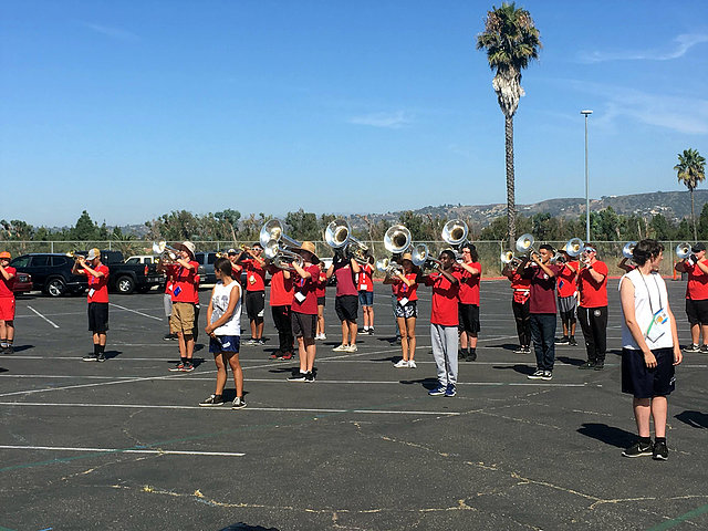The Camarillo High band practicing on September 14, 2019.