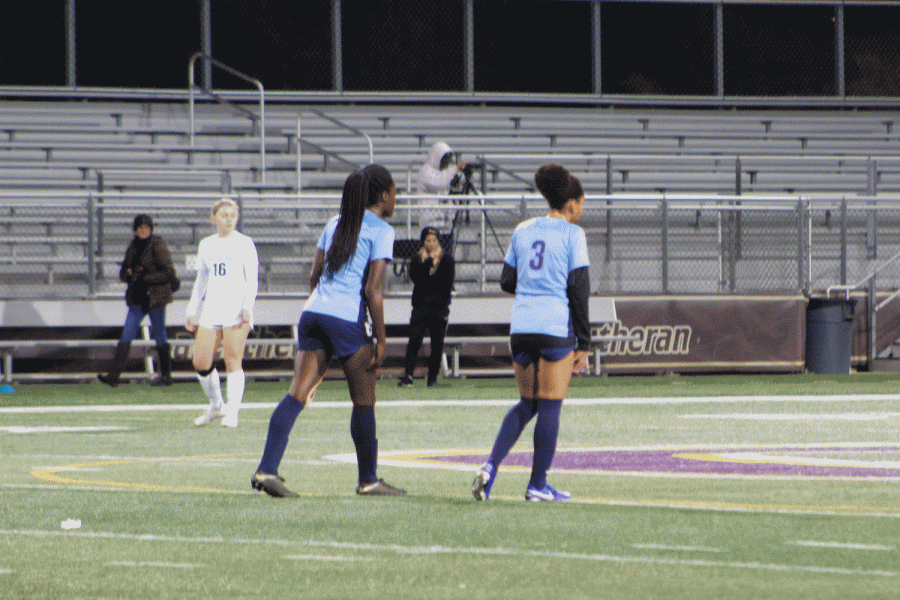 Ginger Fontenot, #3, after scoring a goal during their Jan. 24 home game against Royal High School at California Lutheran University.