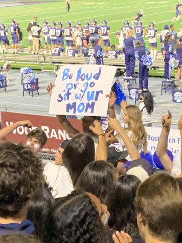 Cam High students show their support for their varsity football team in the Cyclone. Photo courtesy Cain Tolley